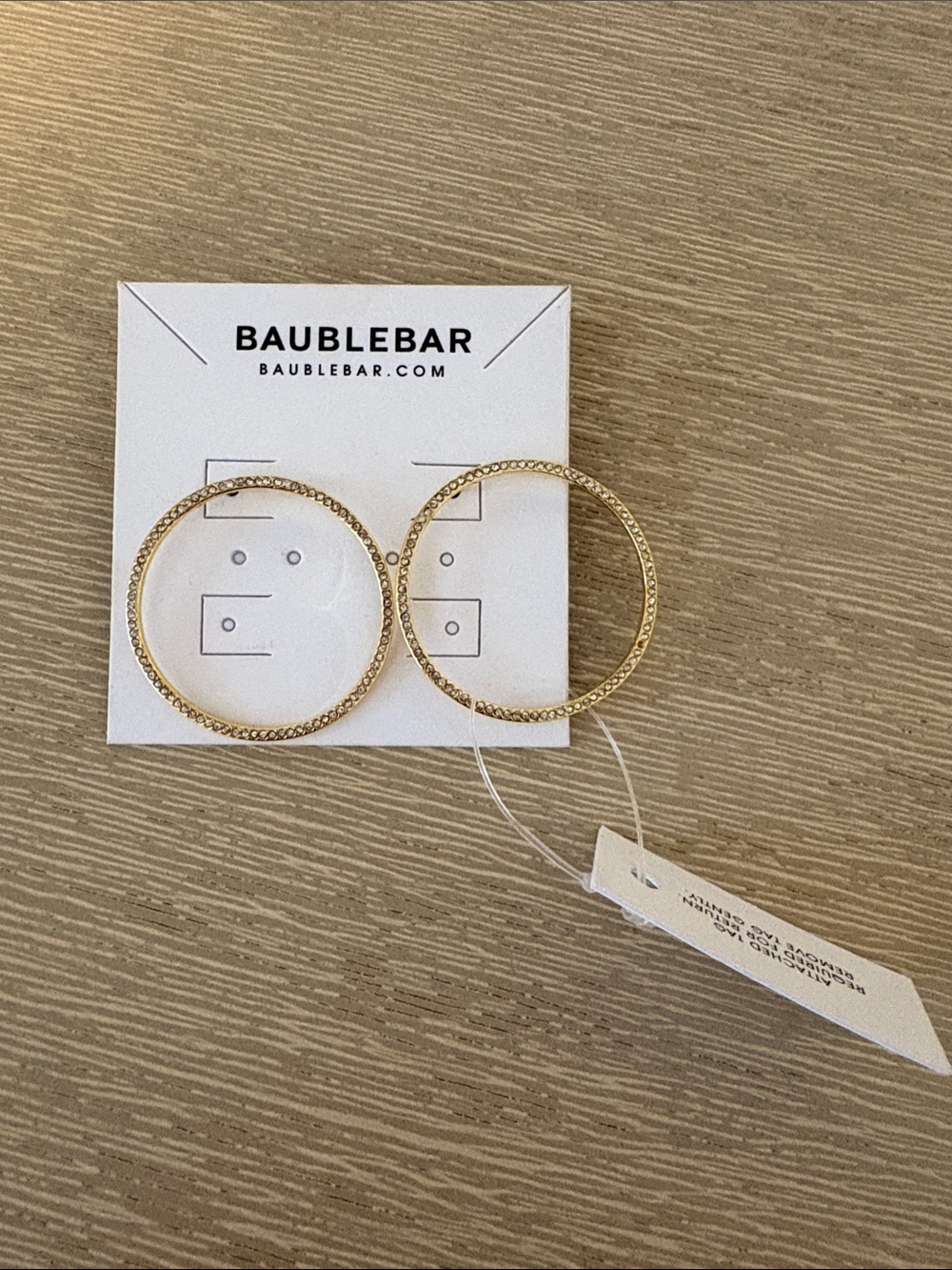 BaubleBar Gold Rhinestone Hoop Earrings